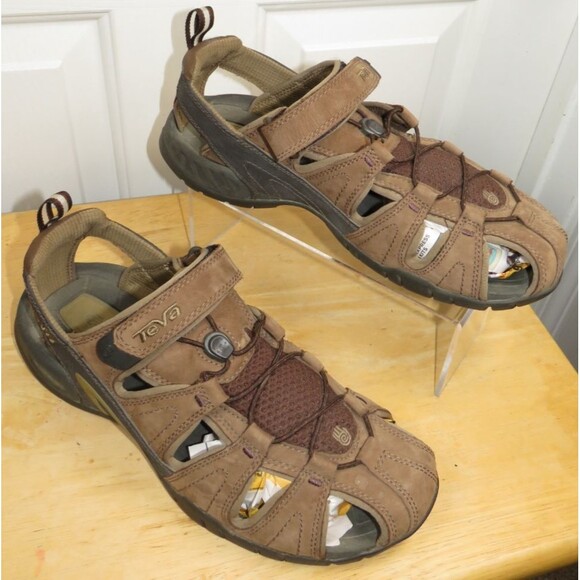 Mens Teva Forebay Hiking Sandals S/N 4157 Brown Outdoors Fisherman Size 9.5